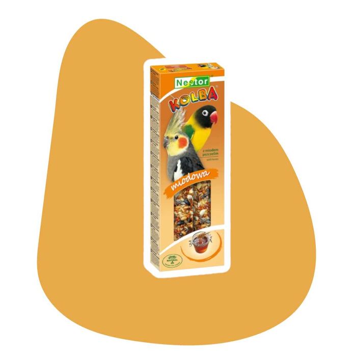 Nestor kolba Classic Średnie papugi Miodowa 2szt z miodem