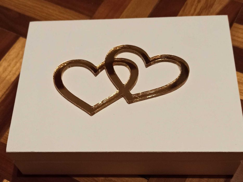 Pudełko na obrączki  z chrobotkiem  ŚLUB