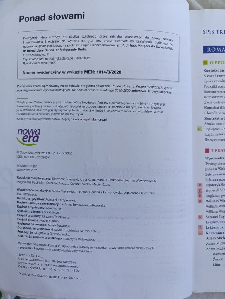 Ponad słowami 2 część 1 podręcznik do j.polskiego
