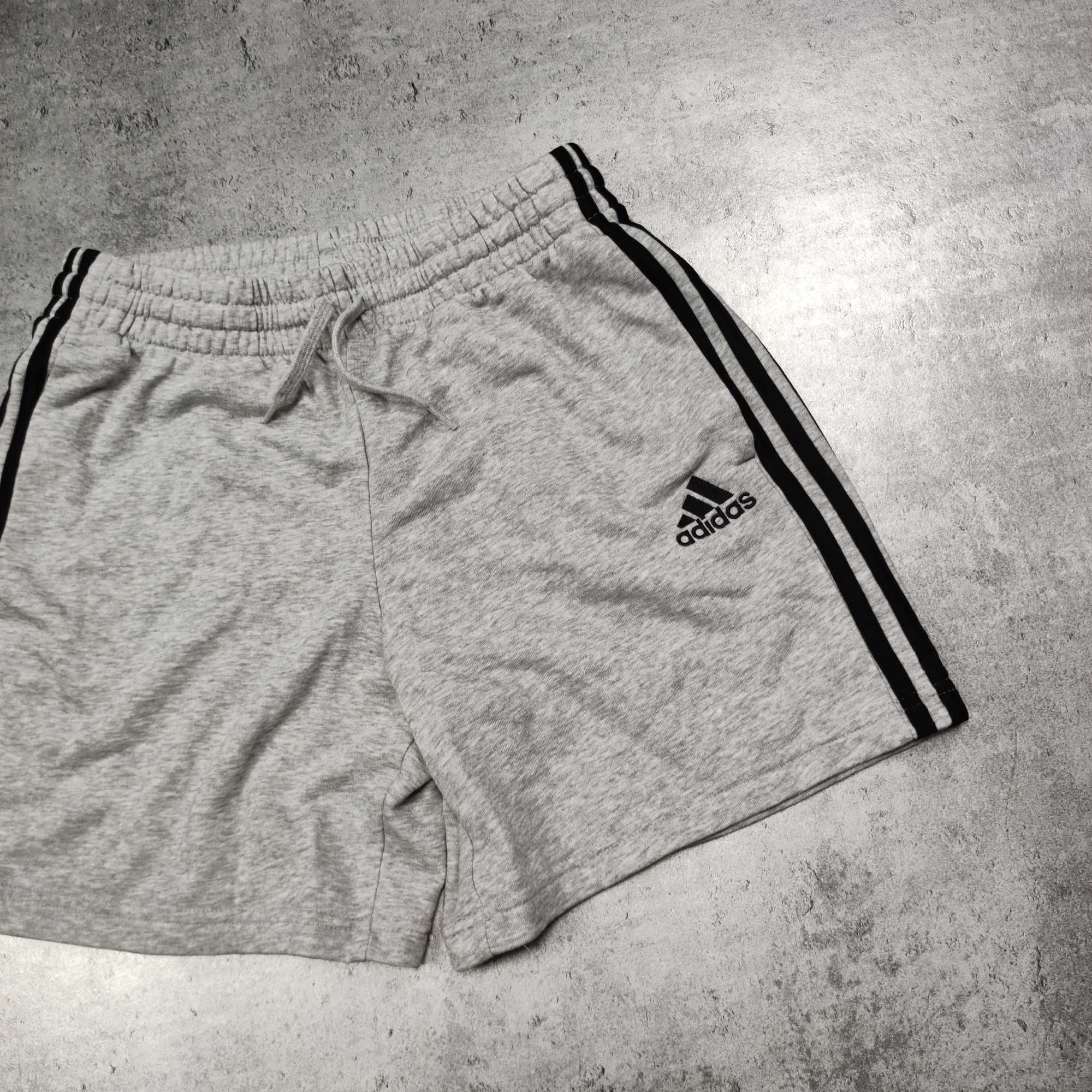 MĘSKIE Szare Bawełniane Dresy Sportowe 3 Paski Adidas Originals Haft