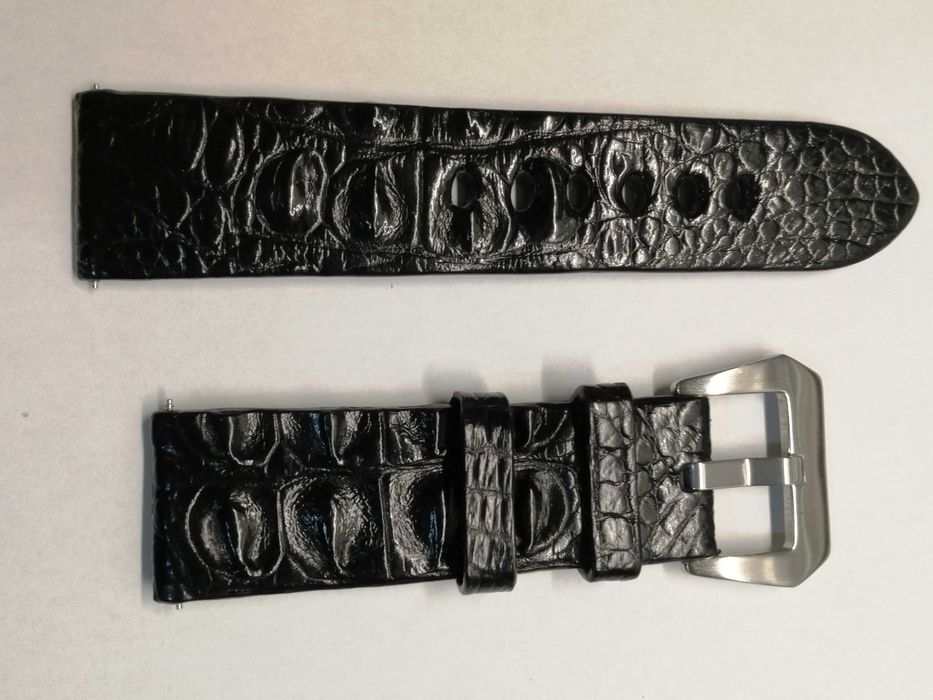 Bracelete pele crocodilo para relógio de pulso 24m 22m 100% novo