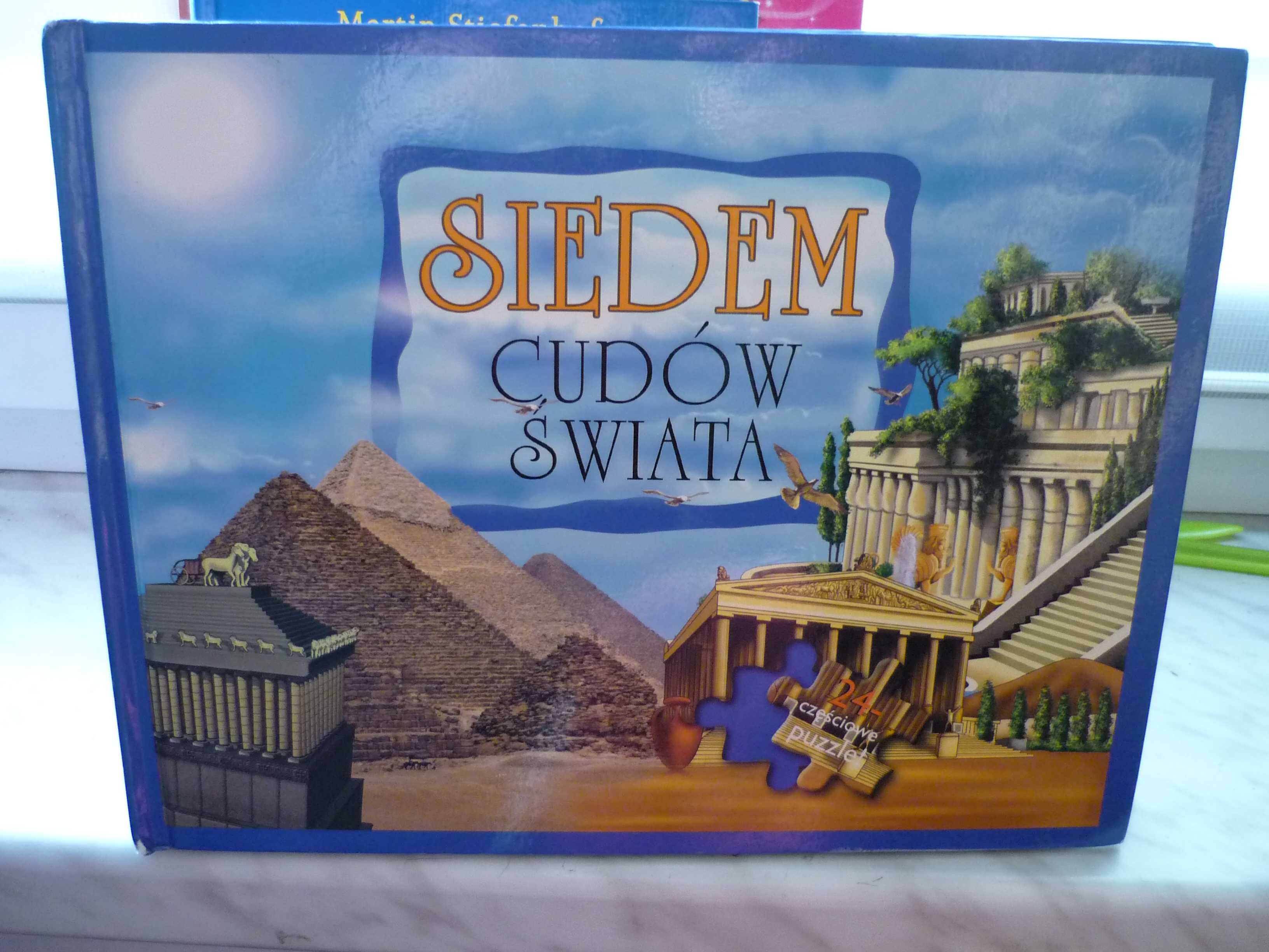 Siedem cudów świata , książka z puzzlami.