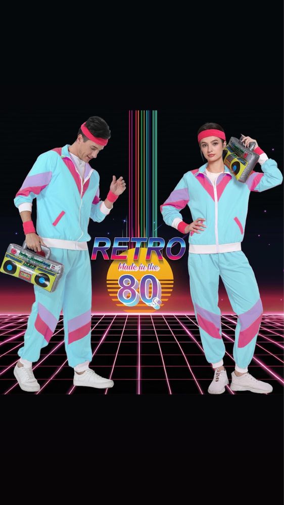 Stroj przebranie kostium fitness aerobik disco retro 80s oldschool