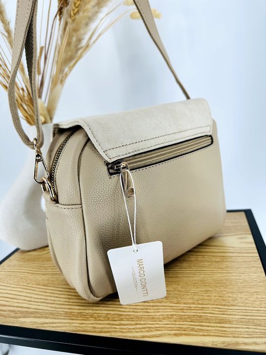 Nowa mała torebka klapa zamsz Marco contti