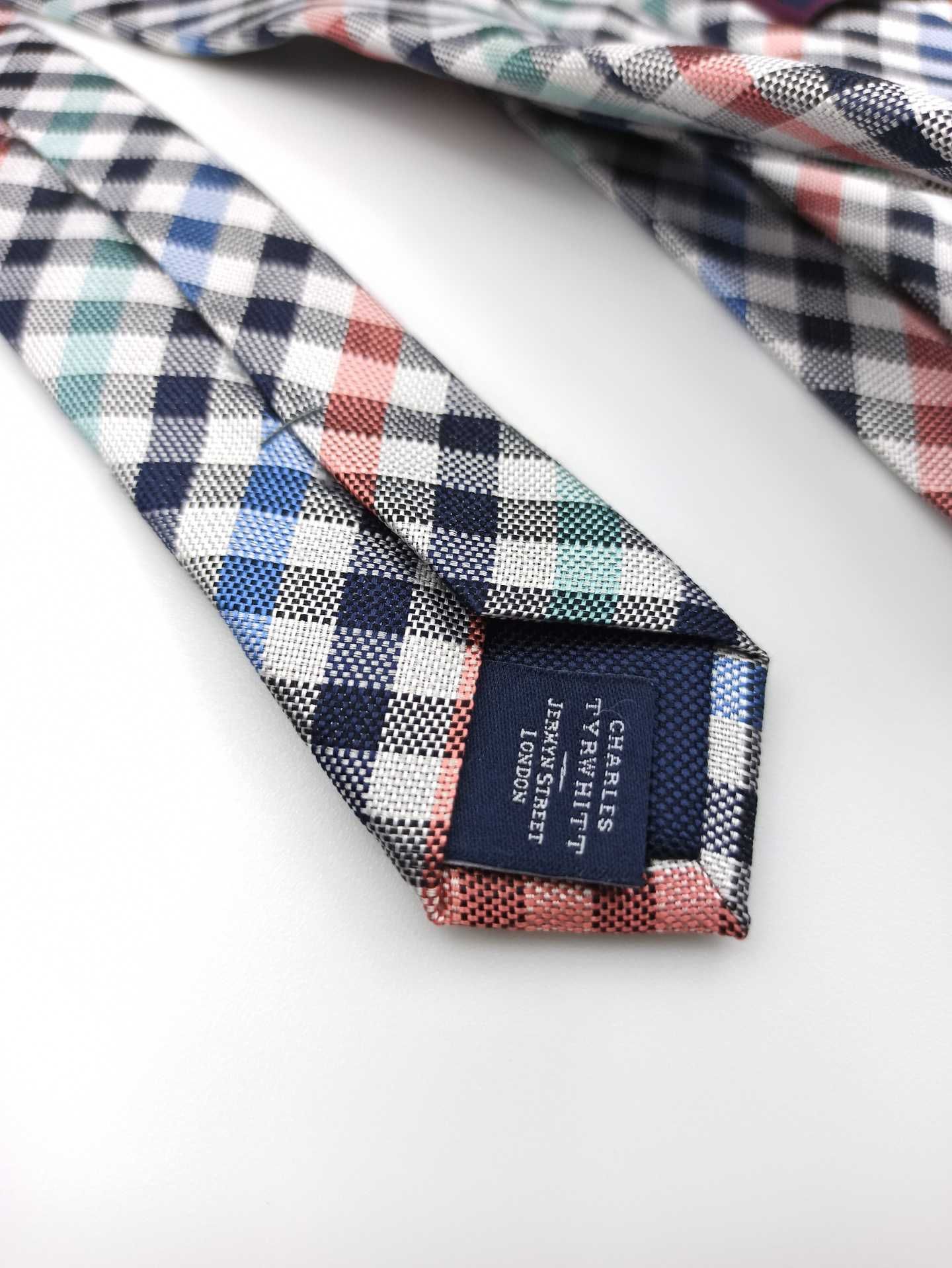 Charles Tyrwhitt jedwabny krawat w kratkę