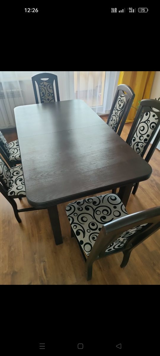 Stół do salonu +6 krzeseł