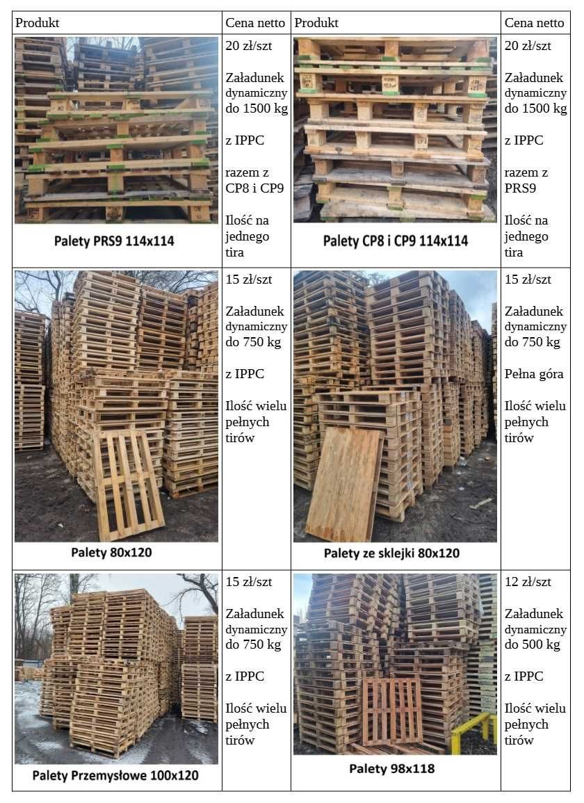 Palety ze sklejki 80x120 15 zł/szt netto