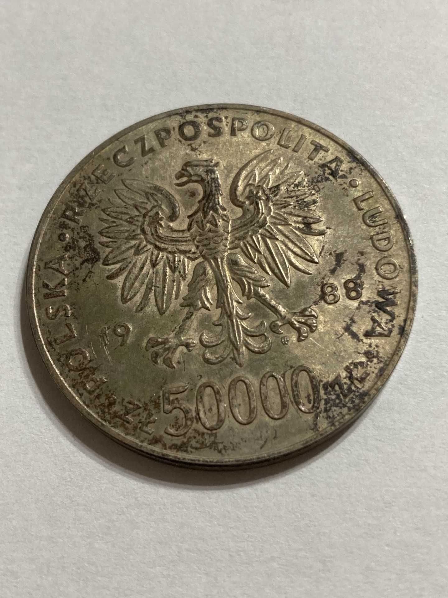 Srebrna moneta kolekcjonerska Józef Piłsudski z 1988r.