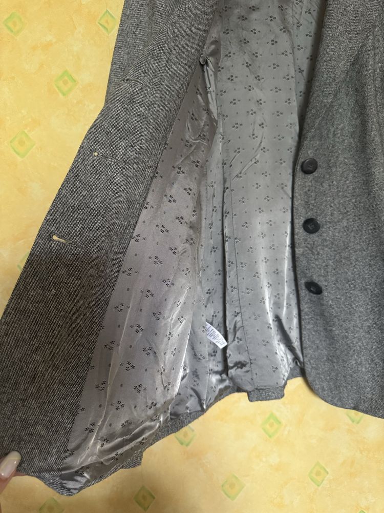 Marynarka żakiet wełniana wełna elegancka klasyczna splot pepitka