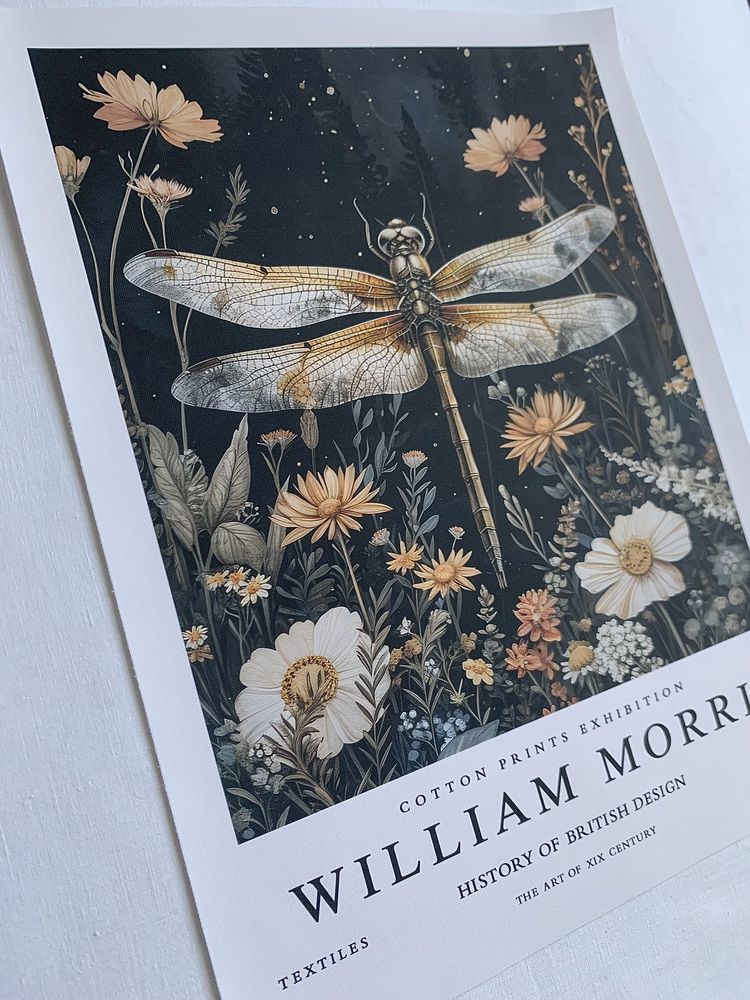 Gobelin na płótnie/Obrazek/William Morris/Dragonfly&Night
