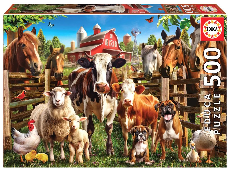 Puzzle 500 Kumple z farmy 112786. Educa