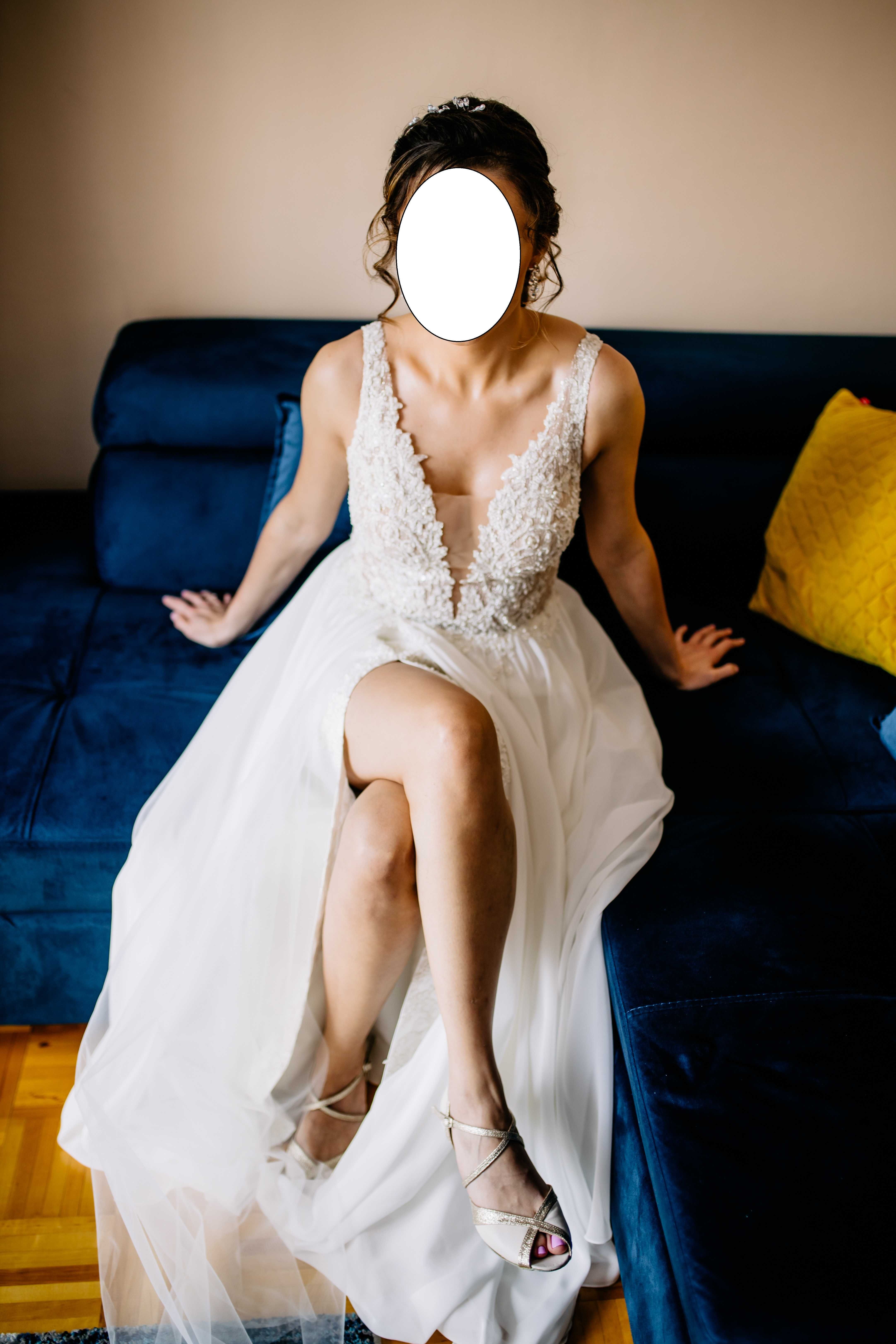 Suknia ślubna, rozmiar 36, kamienie Swarovskiego