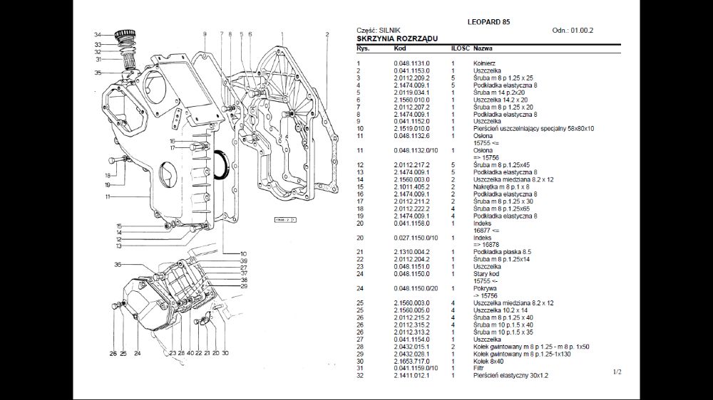 SAME Jaguar 100 export, Laser 90, Leopard 85 katalog części PL