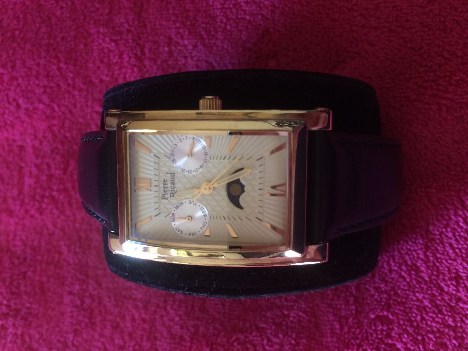 Zegarek damski marki Pierre Ricaud, skórzany czarny pasek-stan b.dobry