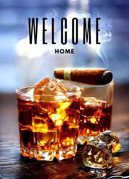 Плакат постер на холсте "Welcome Home" без рамки 50x70 см.
