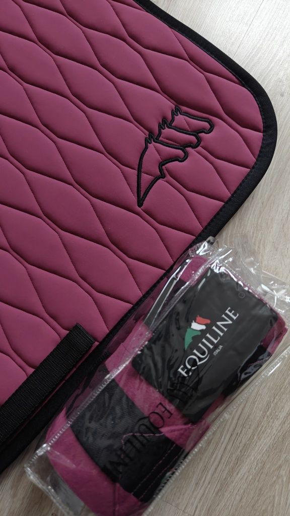 Nowy zest. czaprak ujezdzeniowy Equiline Dark Pink Full DL