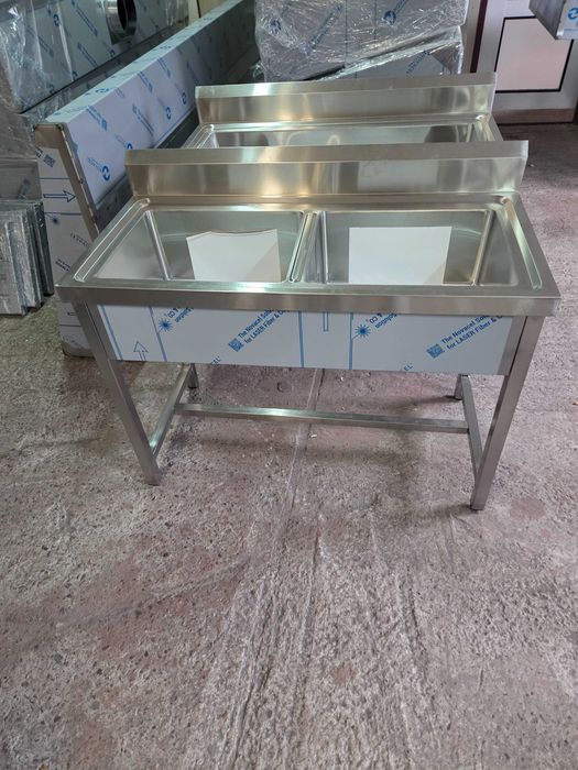 Zlew gastronomiczny dwukomorowy 120x60x85 WYSYŁKA 24H