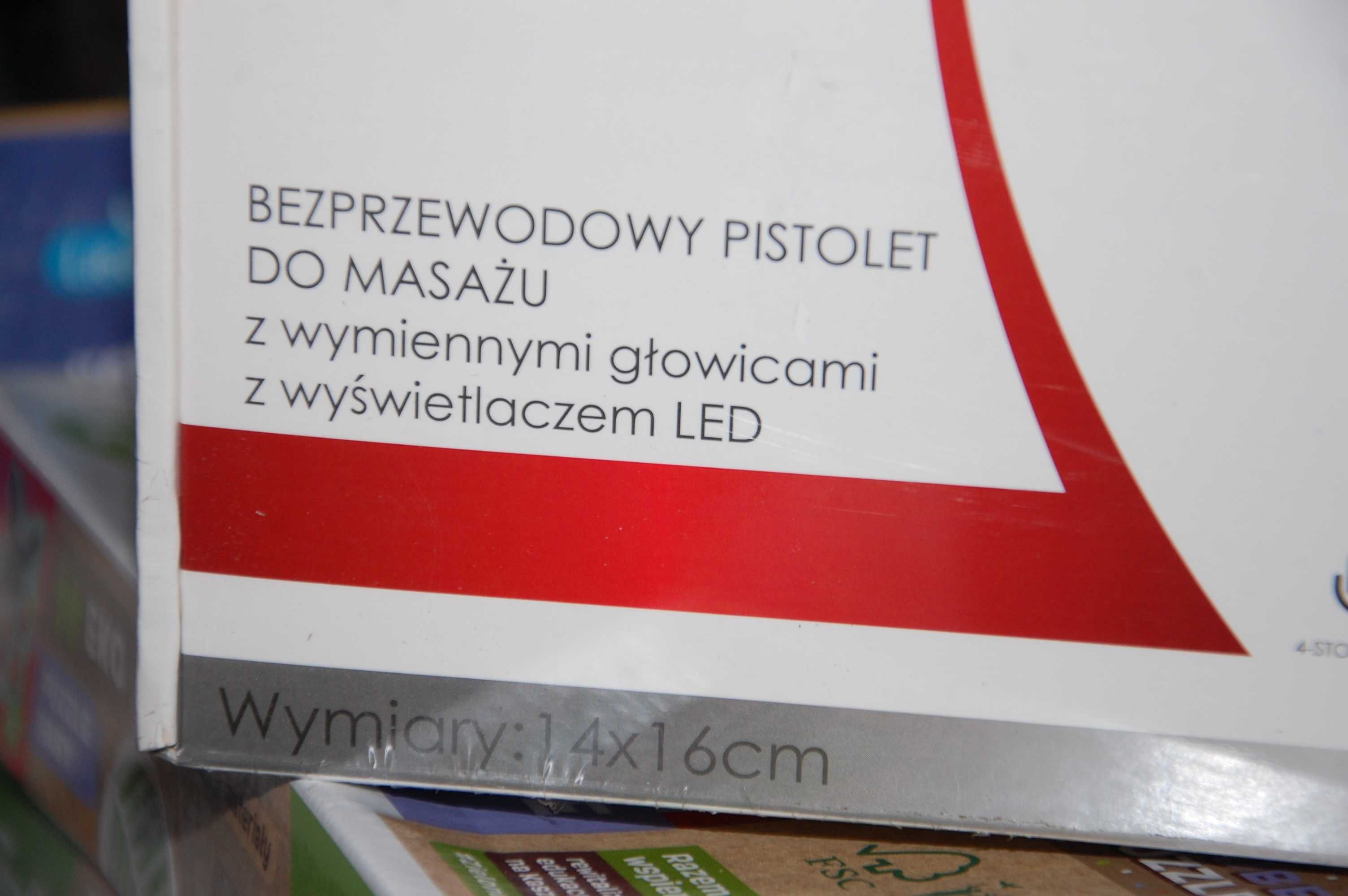 nowy pistolet do masazu akumulatorowy z wymiennymi koncowkami