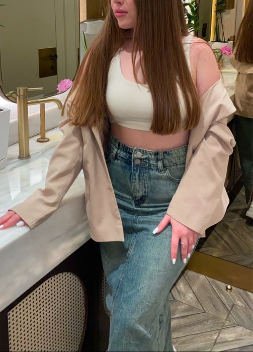 Джинсова спідниця максі