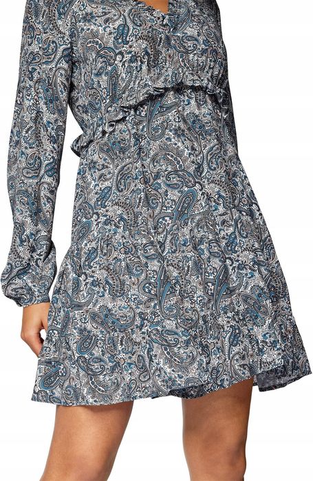 Sukienka z wiskozy niebieska z nadrukiem Mavi L