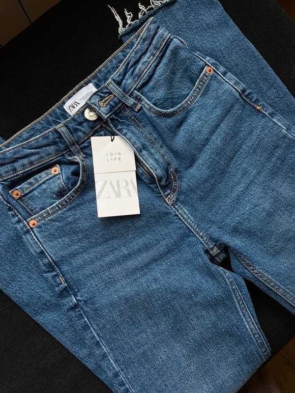 Trendowe jeansy z rozcięciem Zara nowe