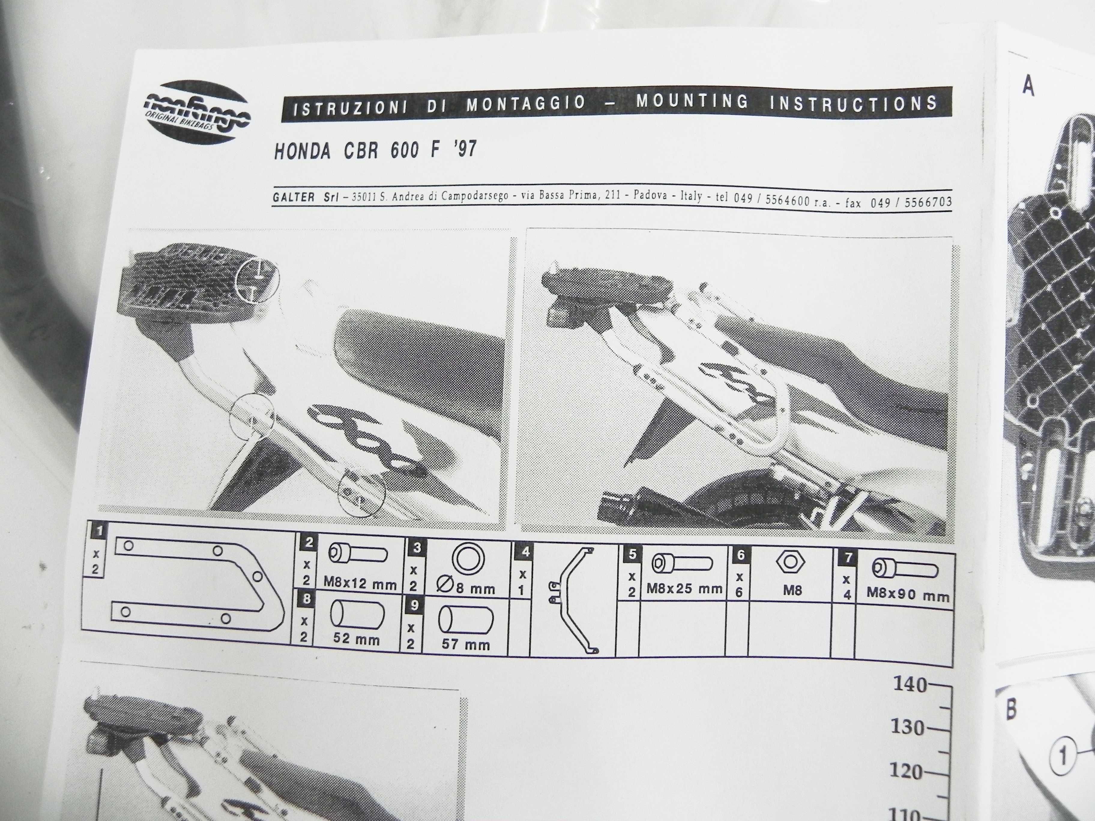 Stelaż Nonfango HS38 śruby Honda CBR 600F 97' nowy