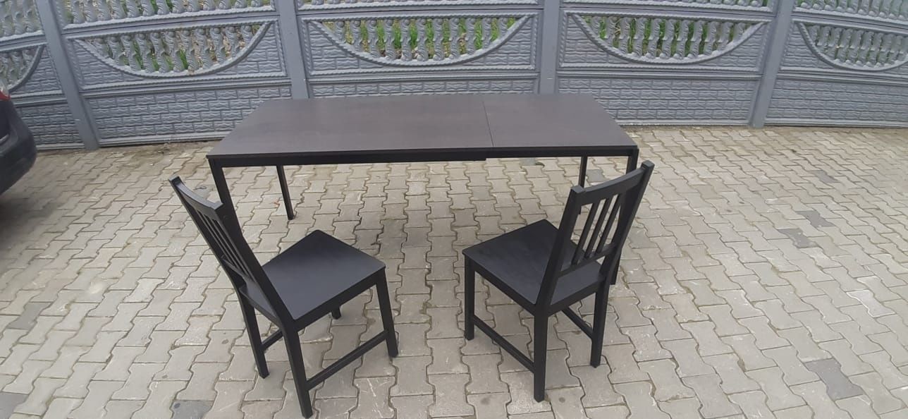 Stół rozkładany Ikea Vangsta + 2 krzesła