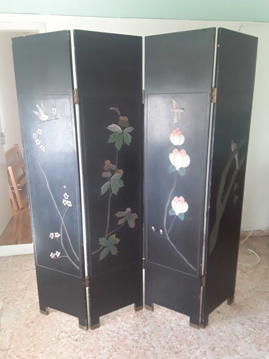 Biombo oriental antigo e raro