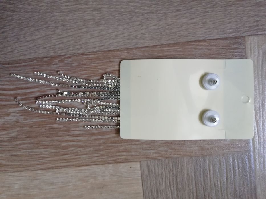 Свадебные серьги с белыми кристаллами