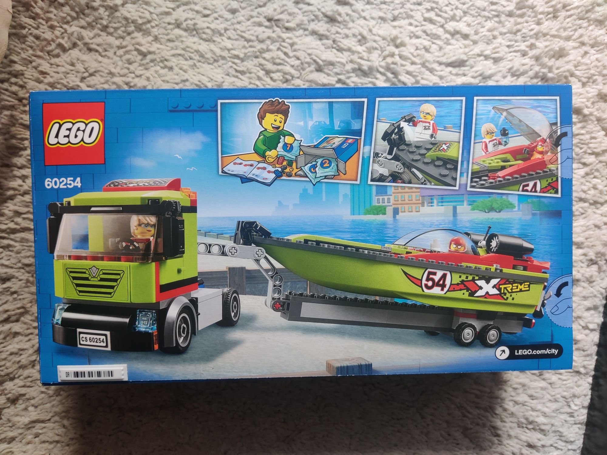 Lego City 60254 Transporter łodzi wyścigowej
