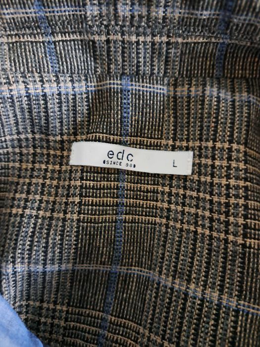Marynarka w kratę vintage wełna bawełna ESPRIT L 40