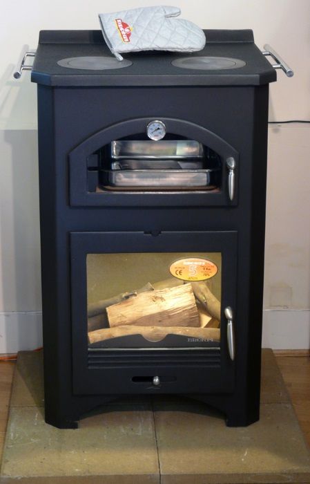 Salamandra a Lenha 14Kw BROMPI Forno e Discos Cozinhar