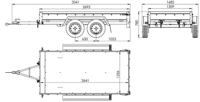 Przyczepka 264x125 UNITRAILER GARDEN 264/2 KIPP ze stelażem i plandeką