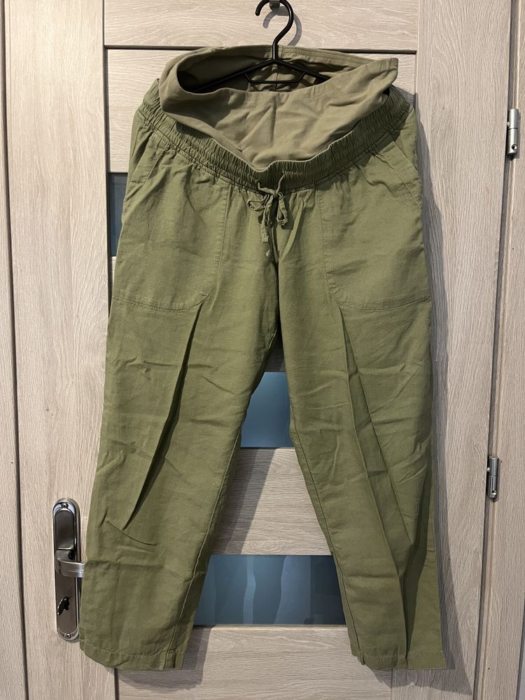 Spodnie ciazowe H&M Mama z gumą kolor khaki rozmiar S