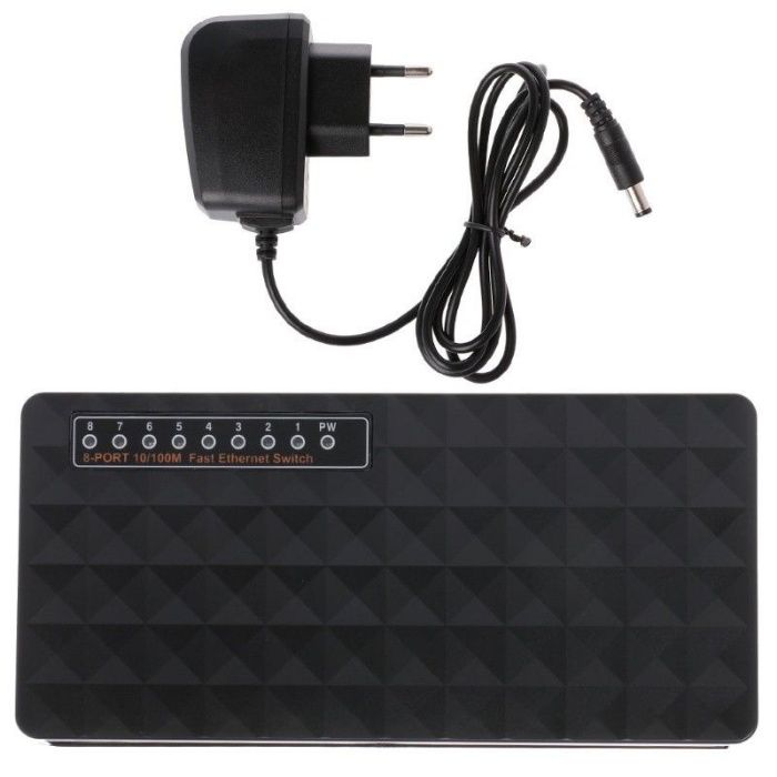 Switch Hub 8 portas 10/100Mbps Novo em caixa Switch de rede Ethernet