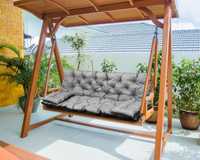 Poduszka ogrodowa 150x60x50 cm + 2 poduszki na ławkę wodoodporna szara