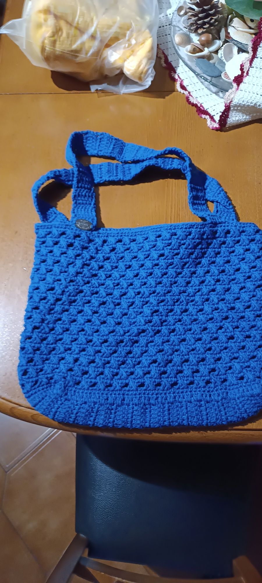 Ecobag/ bolsa praia crochê feito a mão 100% algodão