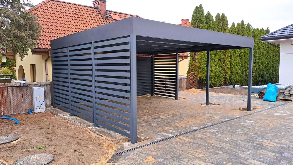 Wiata garażowa 6x6 m, carport - wiata samochodowa dwustanowiskowa