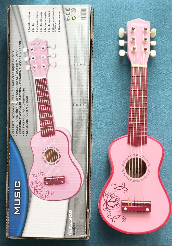 Guitarra de madeira pintada de 53cm nova