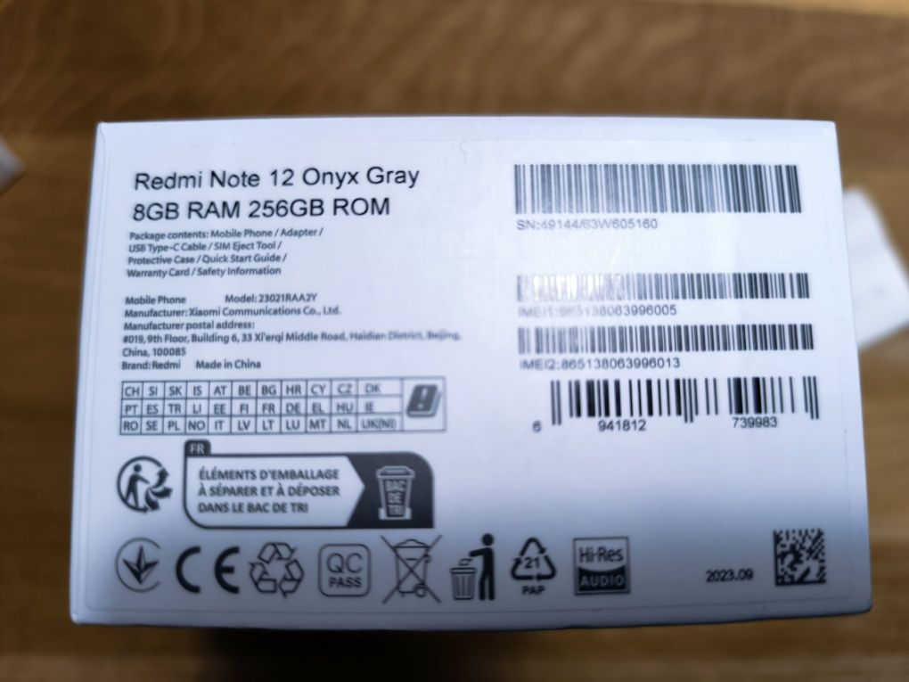 Red mi Note 12 Onyx Gray 8 256