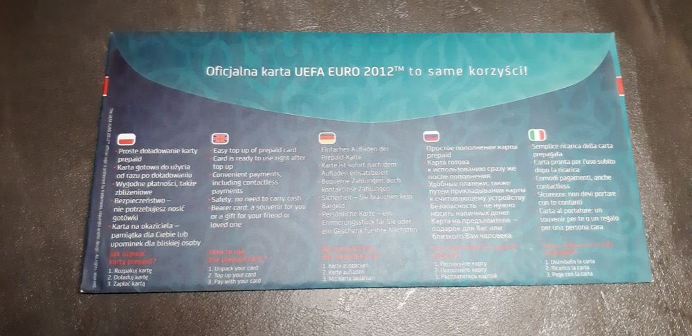 EURO 2012 Uefa karta bankomatowa Gdańsk NOWA