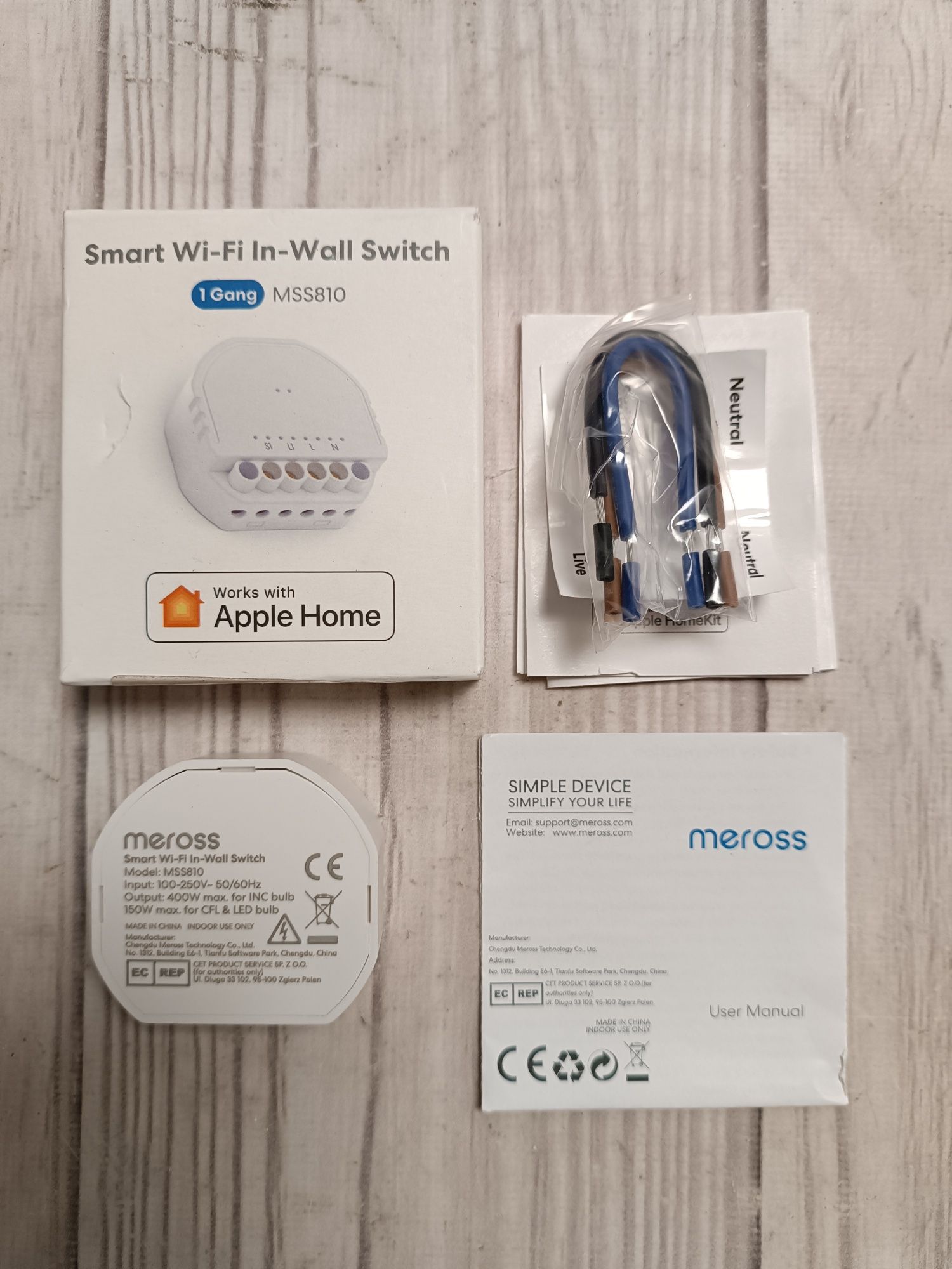 Meross Smart Wi-Fi In-Wall Switch MSS810HK розумне реле Apple HomeKit