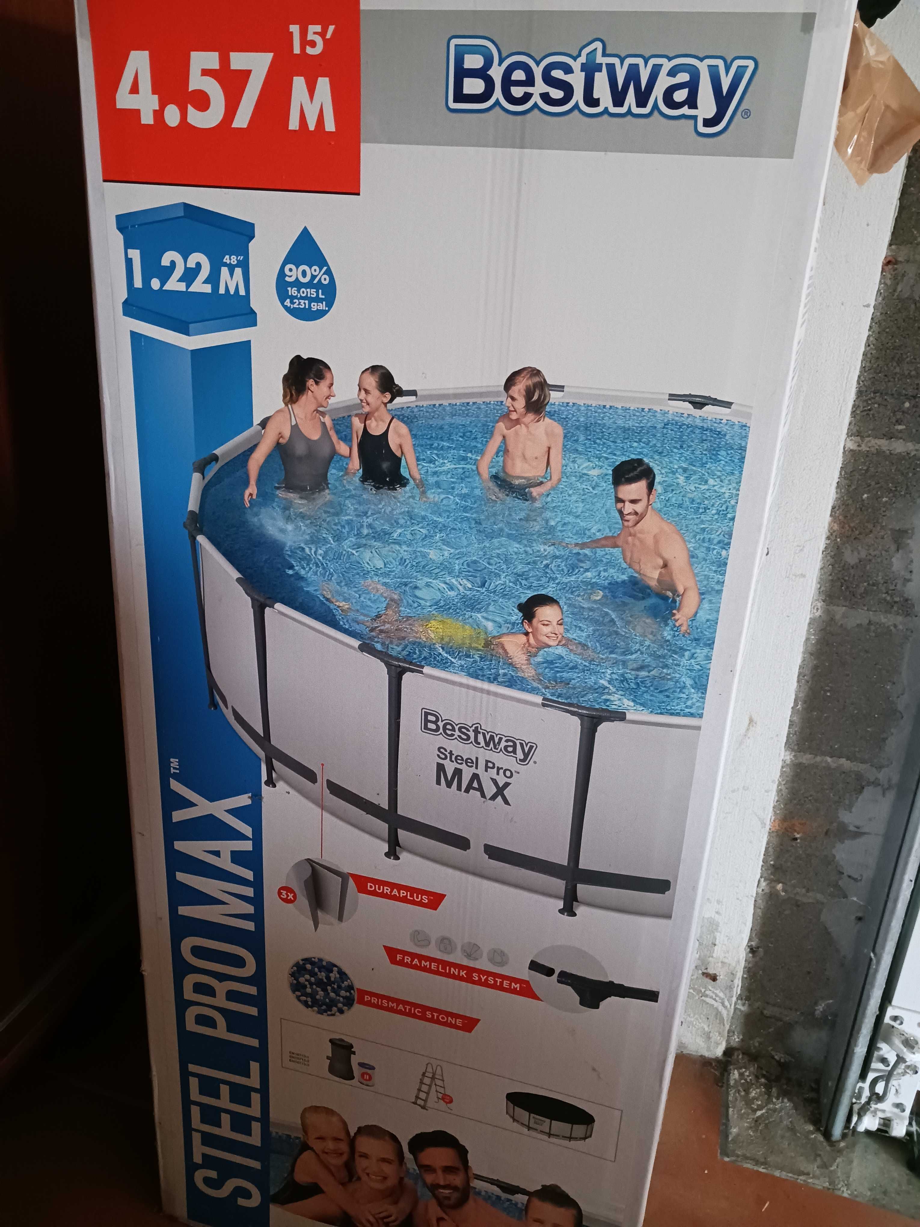 Piscina tubular redonda 4,57x4,57x1,22 m Bestway