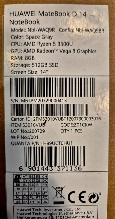 Portátil Huawei Matebook D 14