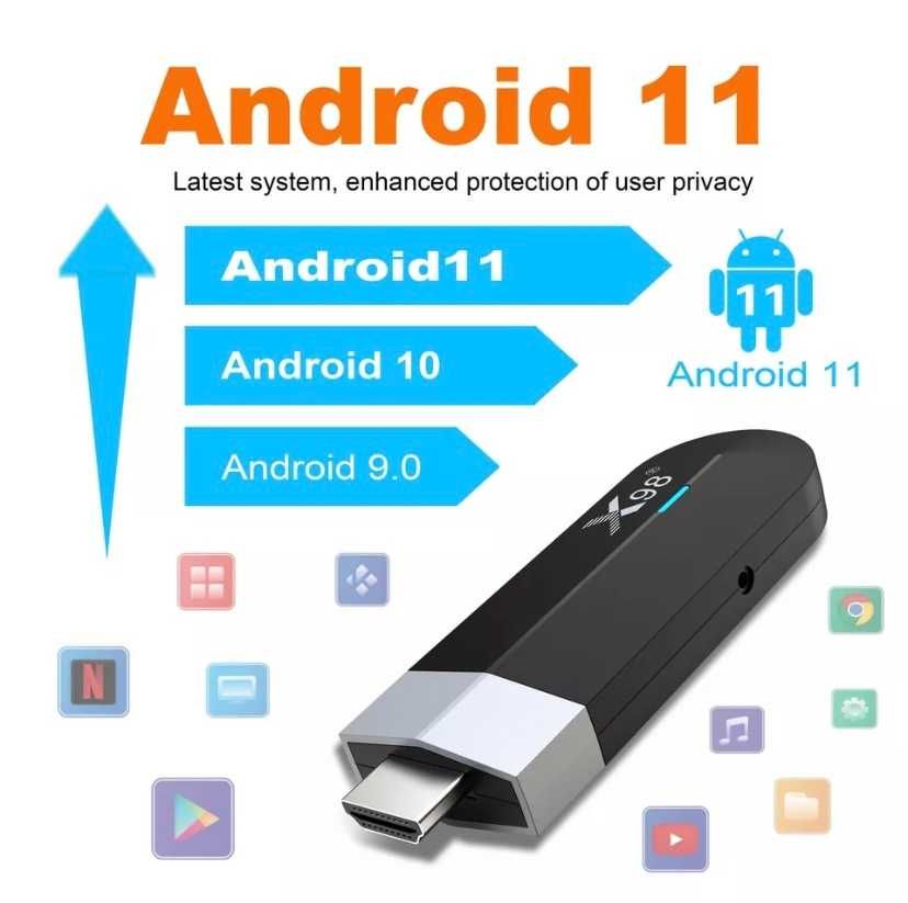 Android Smart TV box X98 S500 stick 2/16, 4/32 стик  S905Y4  приставка