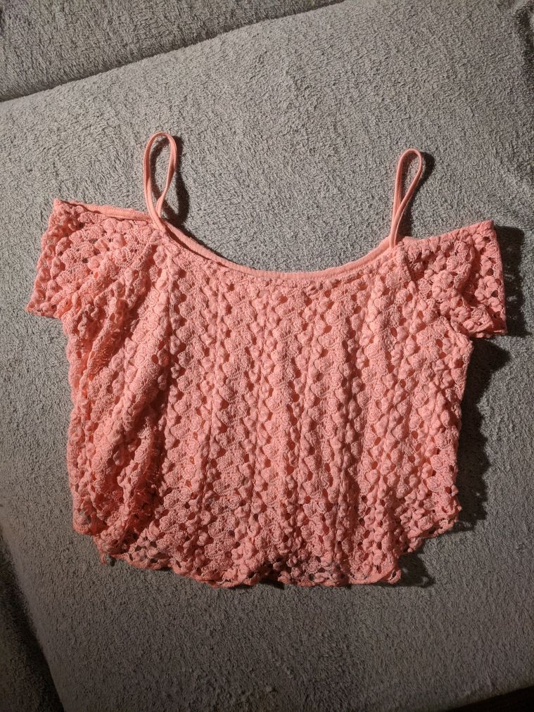 crop top na ramiączkach letni Bershka L