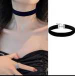 Moda seksowna punkowa gotycka czarna aksamitna Choker