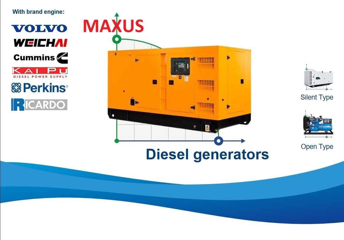 Nowy Generator MAXUS Cummins 200 KW praca ciągła Gwarancja do 10 LAT