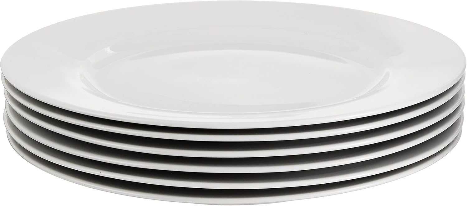 Zestaw 6 talerzy obiadowych Amazon Basics, porcelana, 26,7 cm #6620