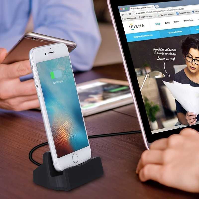 Lightning док-станция зарядка-подставка для iPhone с передачей данных